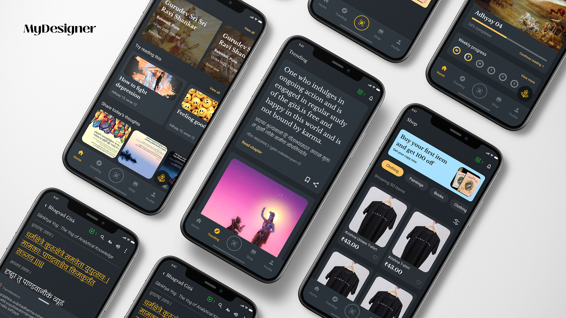 Geeta App: A Seamless Mobile App Design for Spiritual Learning application design figma interface design mobile app ui uiux
