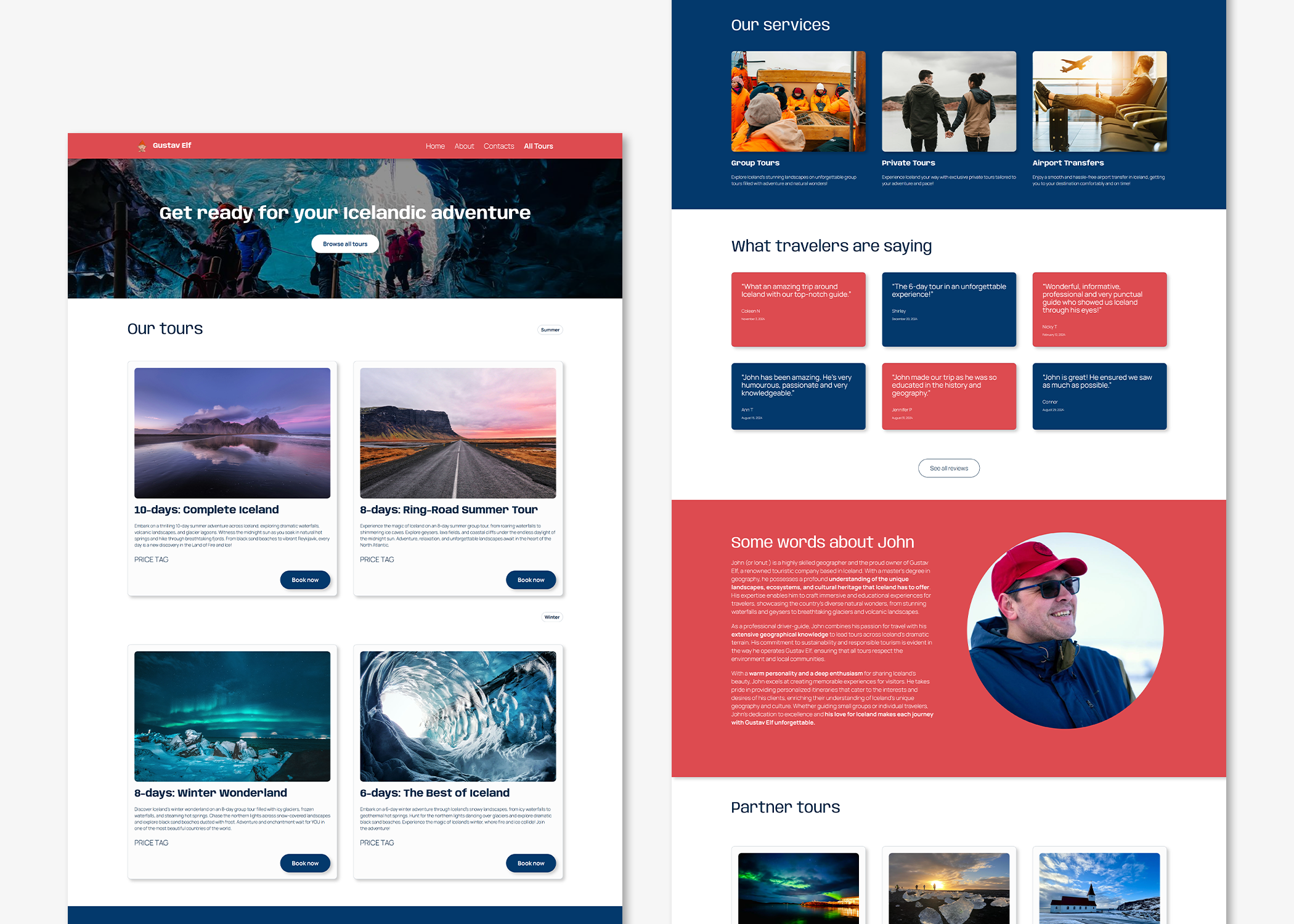 Gustav Elf brand identity branding design designer elementor gutenberg landing page travel ux design uxui web design website wordpress