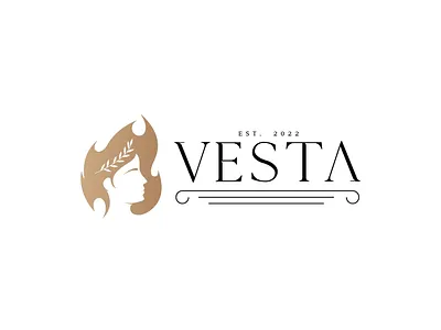 Vesta Goddess Logo abstract beauty branding design dribbble female girl graphic design illustration logo logo design logodesign logotype shape ui woman
