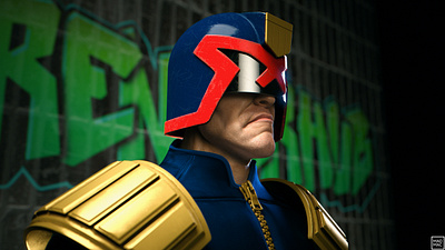 Judge Dredd - Mega City One 3d 3dsculpt character comicbook daz3d dc digital art dredd fanart future graffiti judgedredd megacityone portrait render scfi zbrush