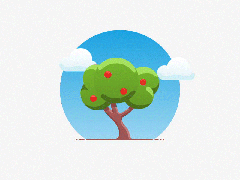 Save-a-tree animation ae after effects animation cloud drylikov gif illustration motion nature no print receipt sky tree