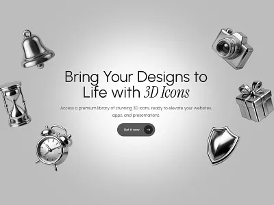 Clean website hero section for Framer 3d component cta framer header headline hero home icons illustrations landing ui webdesign website
