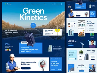 Quanta - Solar Green Energy Website bioenergy eco friendly eco system electricity green energy landing page landingpage power renewable energy solar energy solar green energy website solar panel sun sustainable energy web design webdesign website design website designer wind turbine windmill