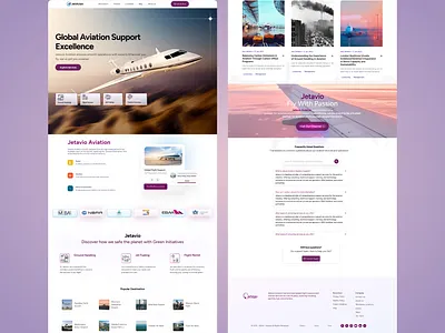 Global Aviation Support Web Design designinspiration figma flight landingpage saas uxui