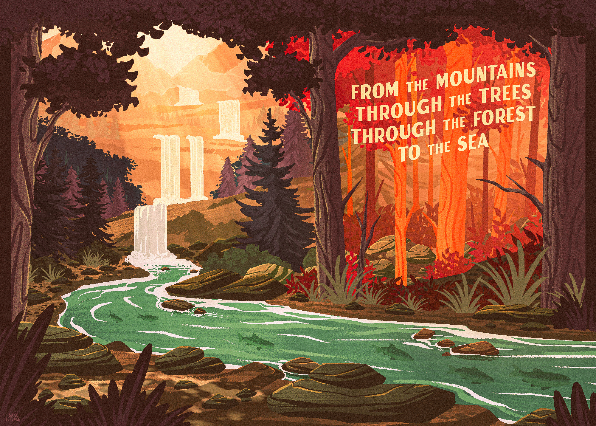 Creative Works Notebooks conservation creative environment fish forest mountain notebook pnw retro river rugged salmon seattle stream trees washington waterfall west woods works