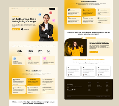 Codelamp - Course Landing Page 3d animation app branding design graphic design illustration logo motion graphics typography ui ux vector
