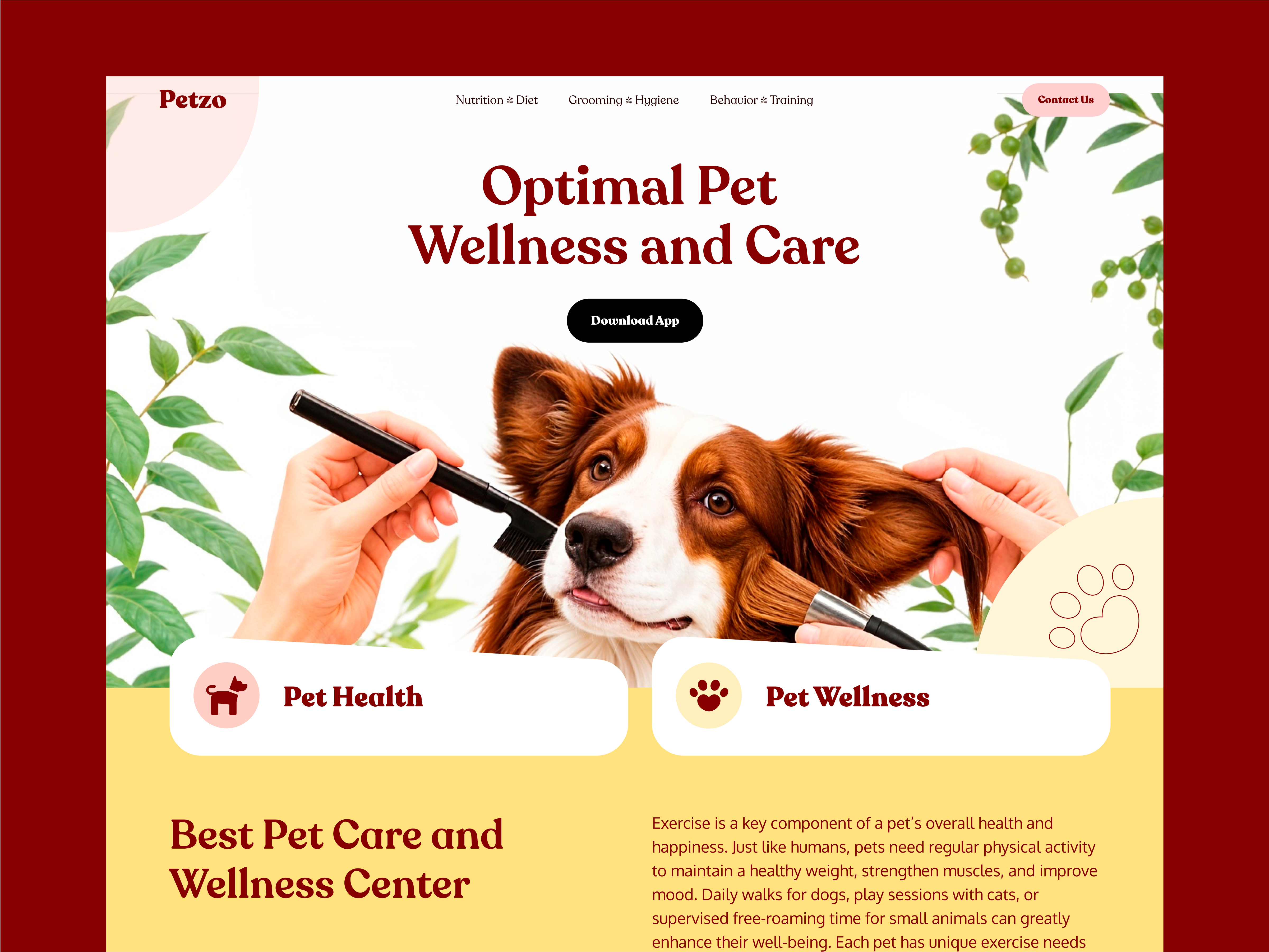 Pawra – Pet Care & Wellness Landing Page creative web ui