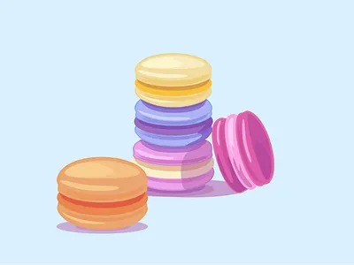 Colorful Macarons art colorful digital digital illustration digitalart food illustration macarons sticker sweets vector