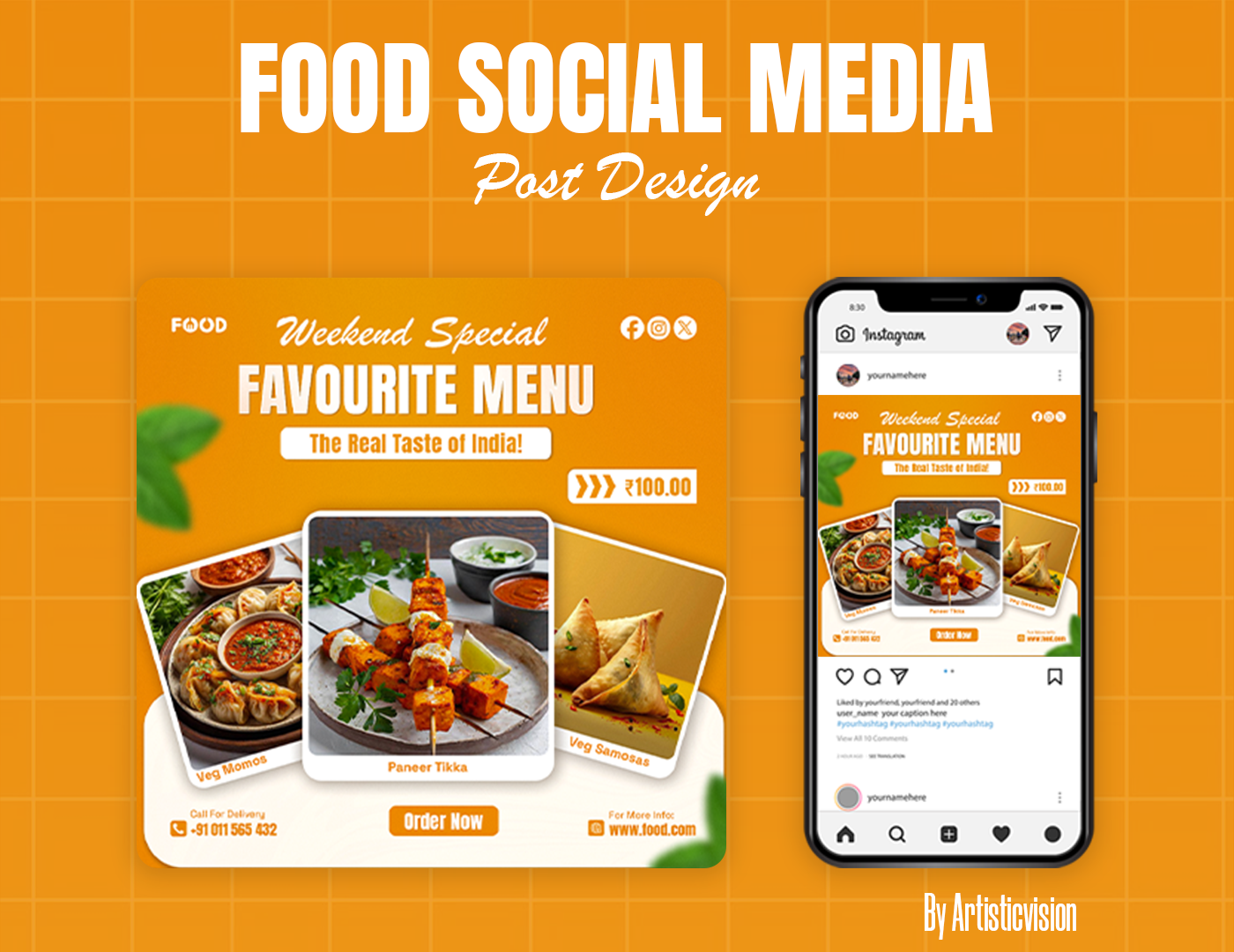 Social-media-post design -food-social-media-post design artisticvision