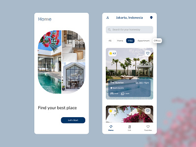 Minimal UI for Modern Home stay Booking bookingapp figma minimaldesign travelapp ui uiux villa