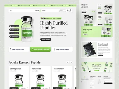 Genetic Peptide - Supplement Shopify Store best web design d2c e commerce store ecommerce website header health health wellness medicine multivitamin online store product page shop shopify shopify website skincare supplement website supplements vitamins web design website