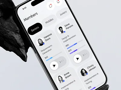UX/UI Design - Project Management App ai animation app b2b business crm dashboard design fintech interaction management members mobile product saas service team ui users ux