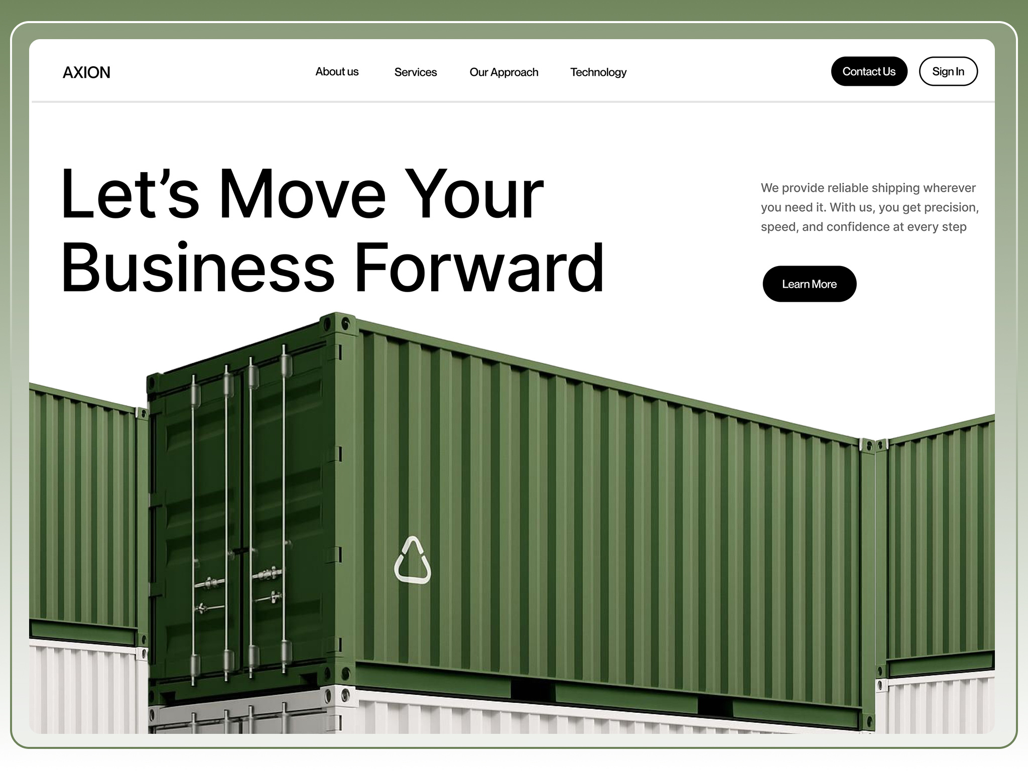 Container Website Hero Section 3d agency animation app branding design e commerce flat graphic design icon illustration logo minimal motion graphics typography ui ux vector web website