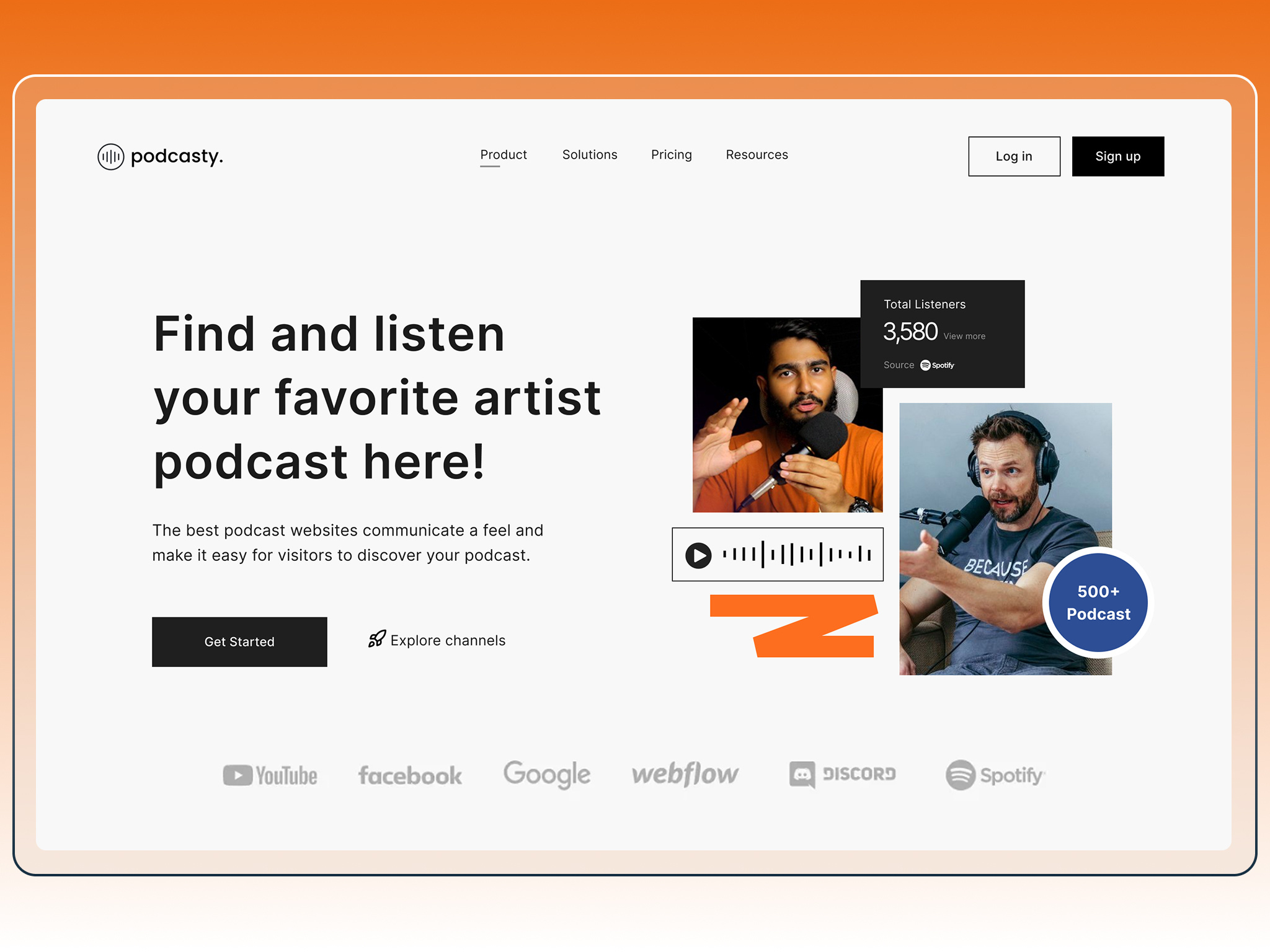 Podcast Website Hero Section 3d agency animation app branding design e commerce flat graphic design icon illustration logo motion graphics realestate typography ui ux vector web website
