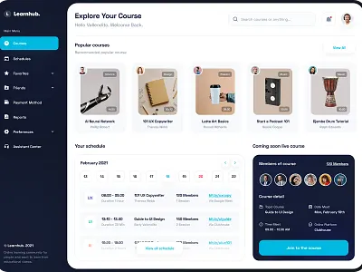 Learn hub - Web App ui ux web app