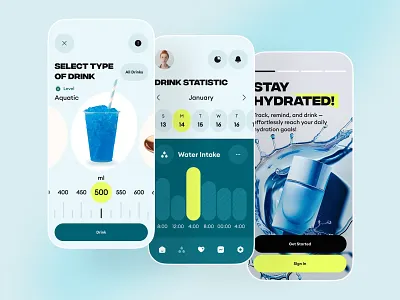 Daily Hydration Tracking Mobile App mobile app ui ux