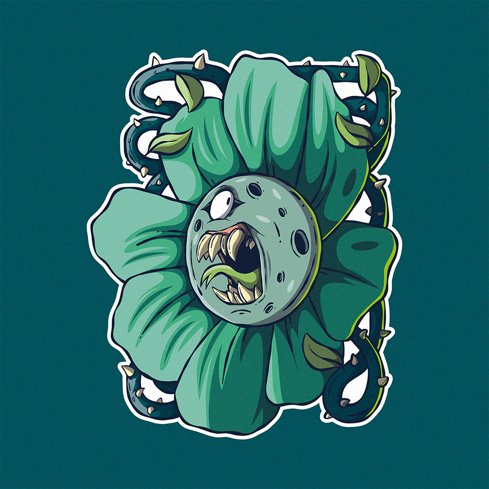 Crazy Flower! branding character colors creative illustration design funny graffiti graphic graphic design illustration logo shirt vector