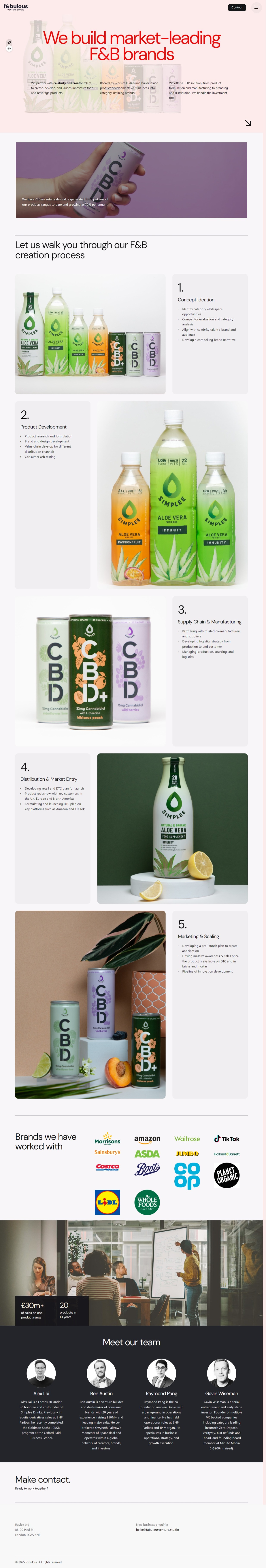 F&bulous Venture Studio Homepage blincks branding design illustration logo design ui ux web design web development website design website template website templates wordpress wordpress website