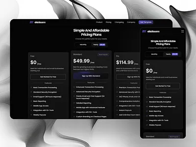 SaaS Website Pricing Section In Framer pricing layout