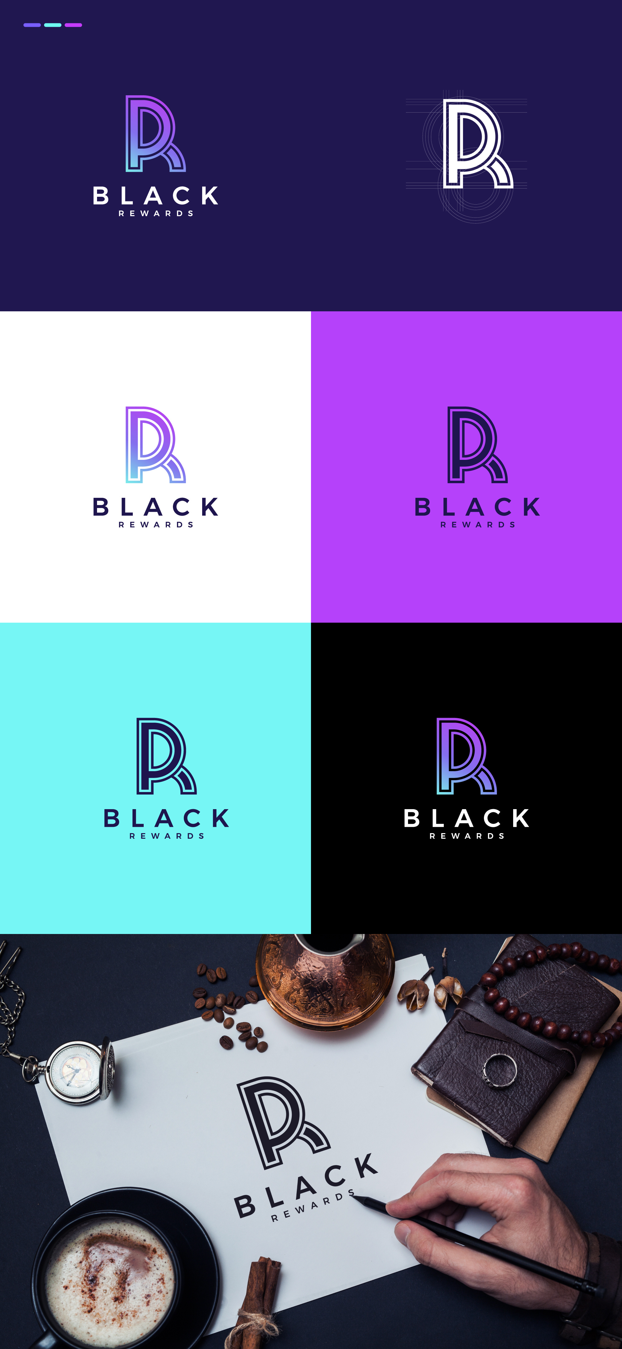 Black Rewards logo design & branding - MD Hasan logo design 3d animation branding graphic design logo motion graphics ui