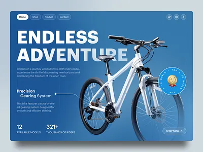 GENJOT - Hero Landing Page bike brutalism clean design exploration herosection landing page ui uidesign uiux unique webdesign