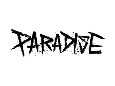 PARADISE calligraphy graphic design lettering punk skate deck skateboarding trash typography
