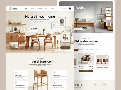 Arkwood - Modern Furniture Website Design ecommerce furniture home home decor inspiration interface interior design landing page minimalism modern modern furniture modern web design product design shop shopping web ui design ux ux design website wood