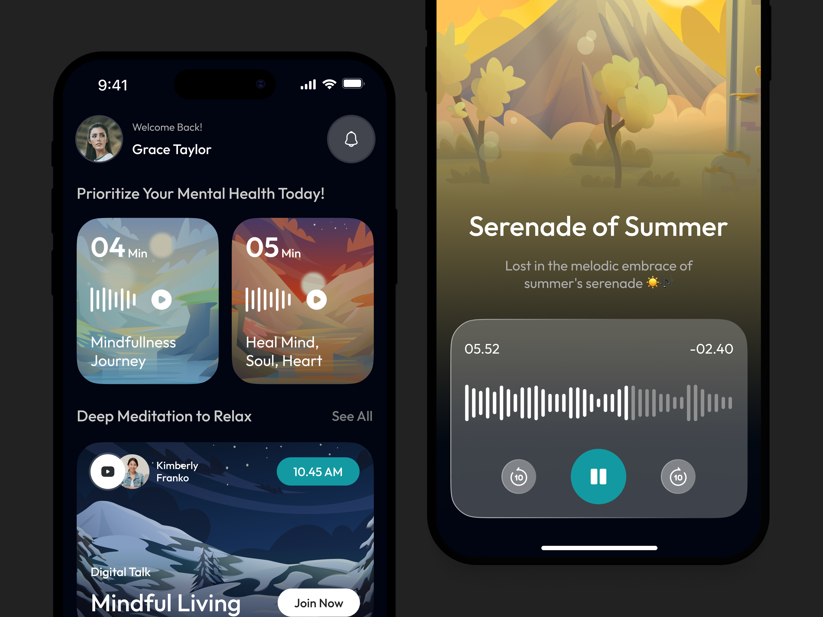 Calmora - Mental Health Mobile App anxiety app comunication consultation doctor health healthcare healthy mental mental illness minimalist mobile mobile app modern self care therapy ui ui design ux wellness