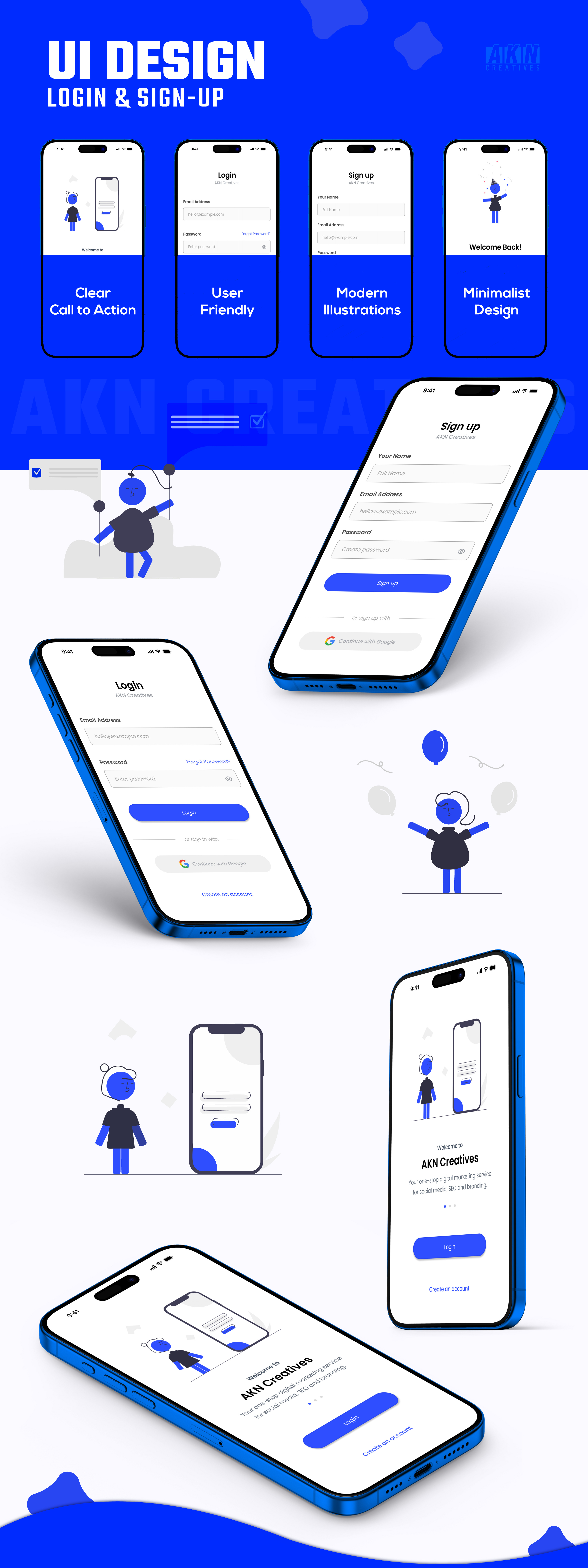 UI Design (Login & Sign-up) app branding design figma graphic design illustration logo motion graphics typography ui ux vector