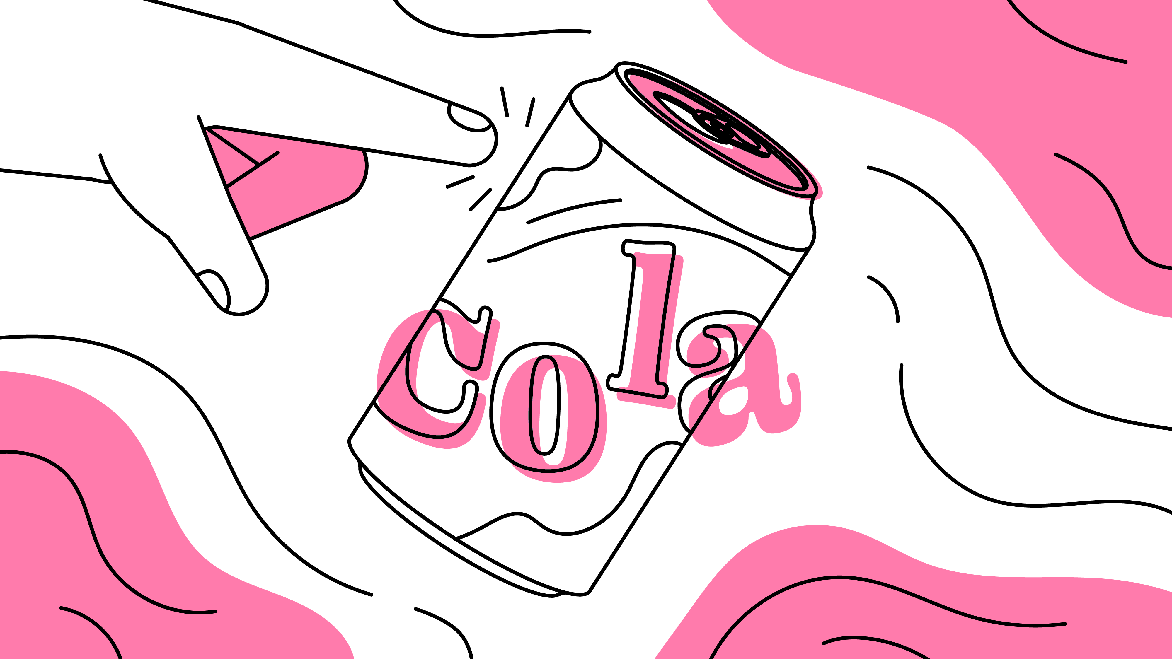 cola cola cola cola design drink fun illustration mono pink pop stroke