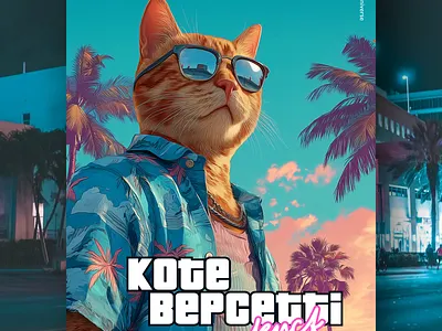 Кусь Сіті ai branding cat daliy design illustration poster print