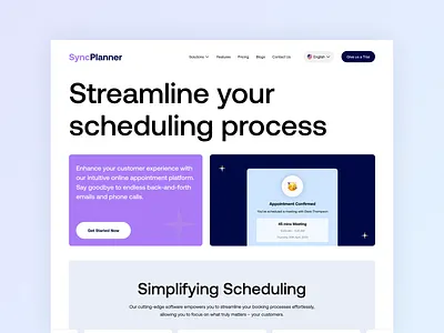Appointment Management Landing Page 2025 appointment management landing page product product design saas saas landing page saas product saas ui trend ui webstie