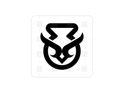 Owl Kettlebell Logo ( Logo Forsale ) animal animation design fitness logo gym logo illustration kettlebell kettlebell design kettlebell logo logo logodesign owl owl logo sporty logo