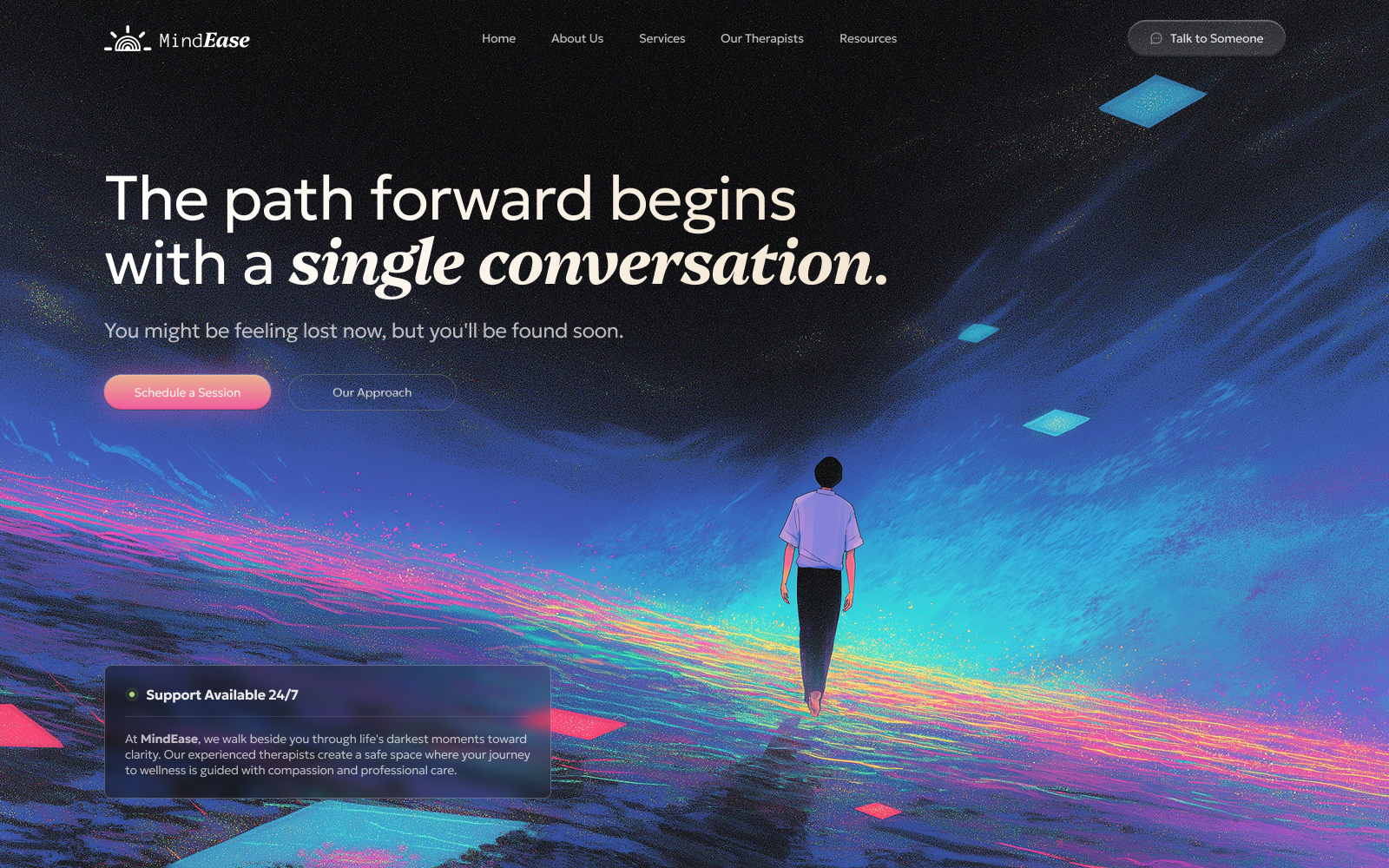 Hero Section - Online Psychology Clinic branding clinic design graphic design hero hero section illustration landing page logo psychology ui ui design ui ux uiux web design