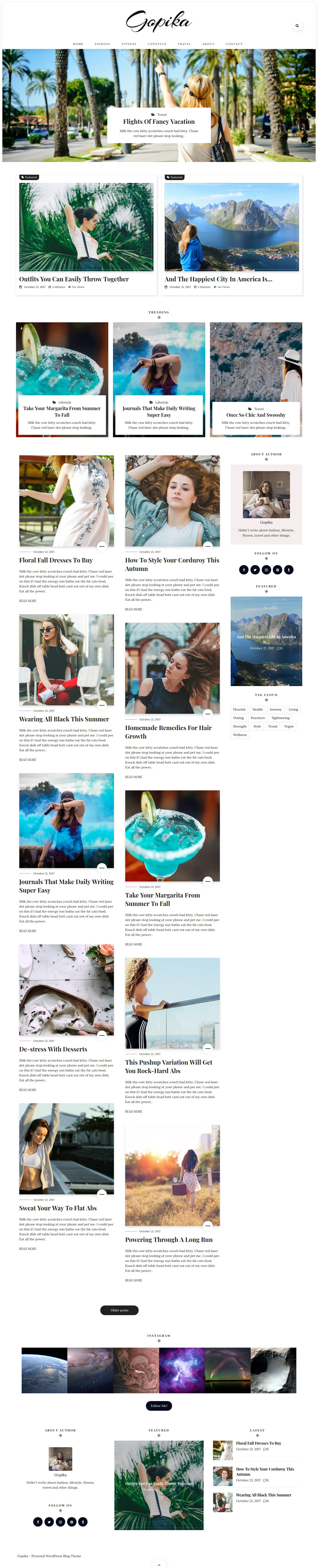 Gopika – Personal WordPress Blog Theme blog design typography ui wordpress