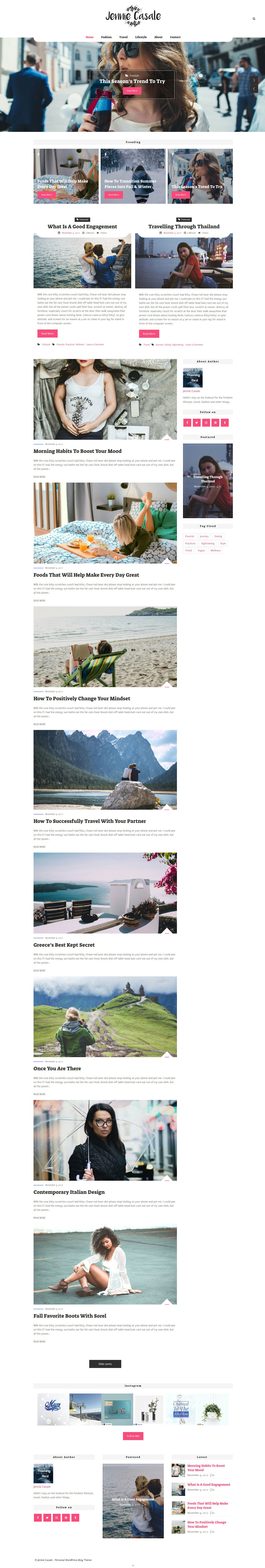 Jennie Casale - WordPress Blog ui