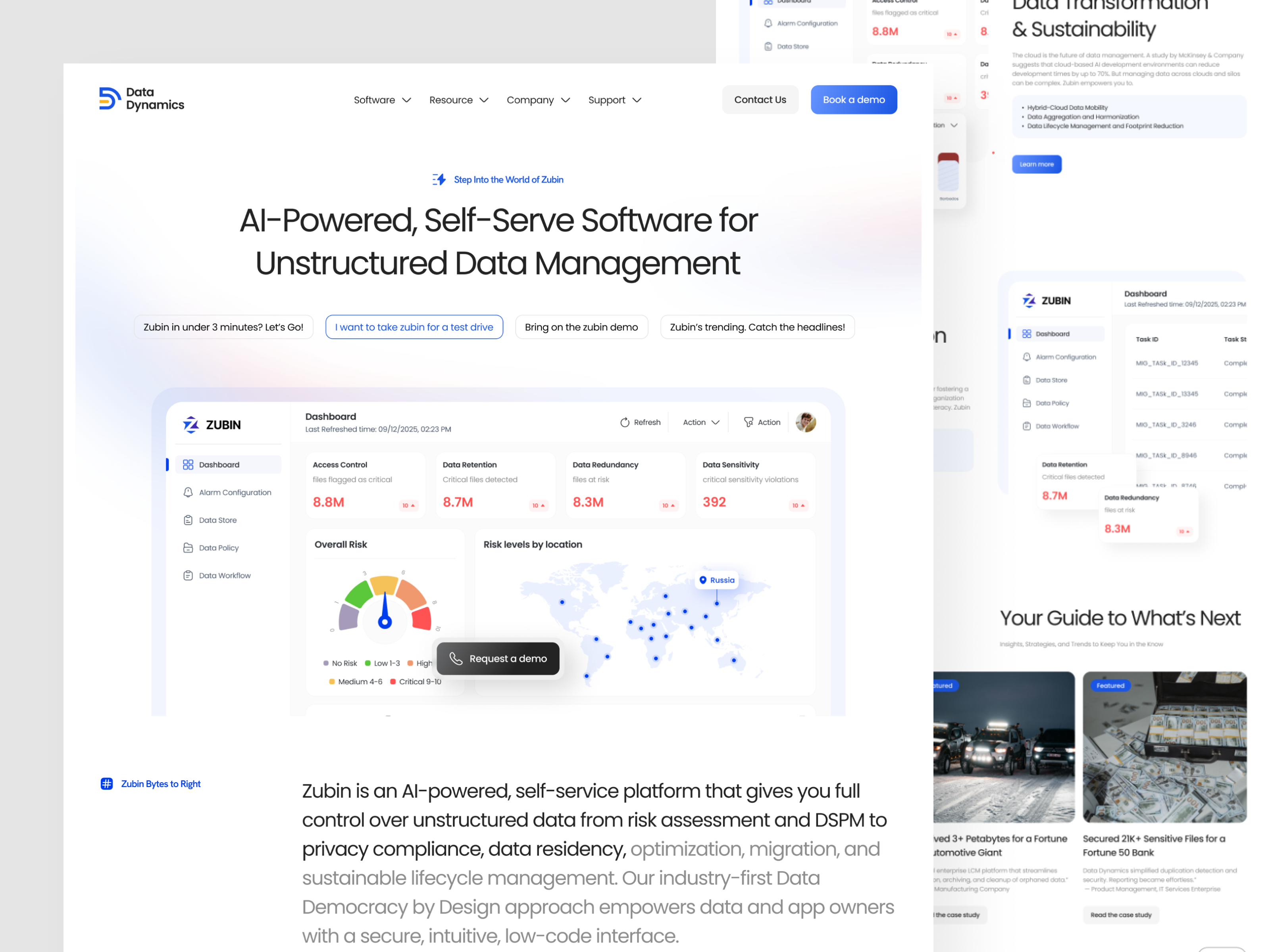 Data Management with AI-Powered Insights artificial intelegence b2b software bento complaintech cybersecurity dashboard data data management design figma home page landing page modern ui product design saas ui ui design uiux ux webdesign