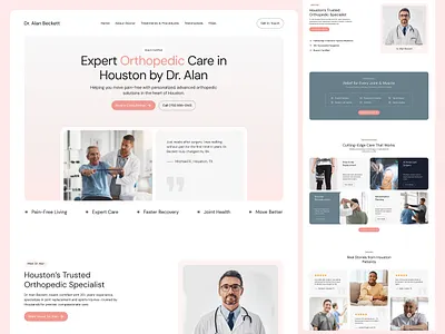 Healthcare landing page clean ui doctor website healthcare healthcare landing page healthcare website landing page medical website medical website ui orthopedic orthopedist ui design website header