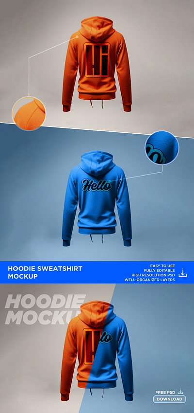 Hoodie Mockup [PSD] branding design free mockups graphic design hoodie hoodie mockup mockup photoshop psd sweater wear