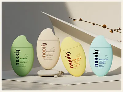 Moody Skincare : 3D product rendered 3d 3d modelling 3d product blender design minimal product mockup product render render skincare skincare product