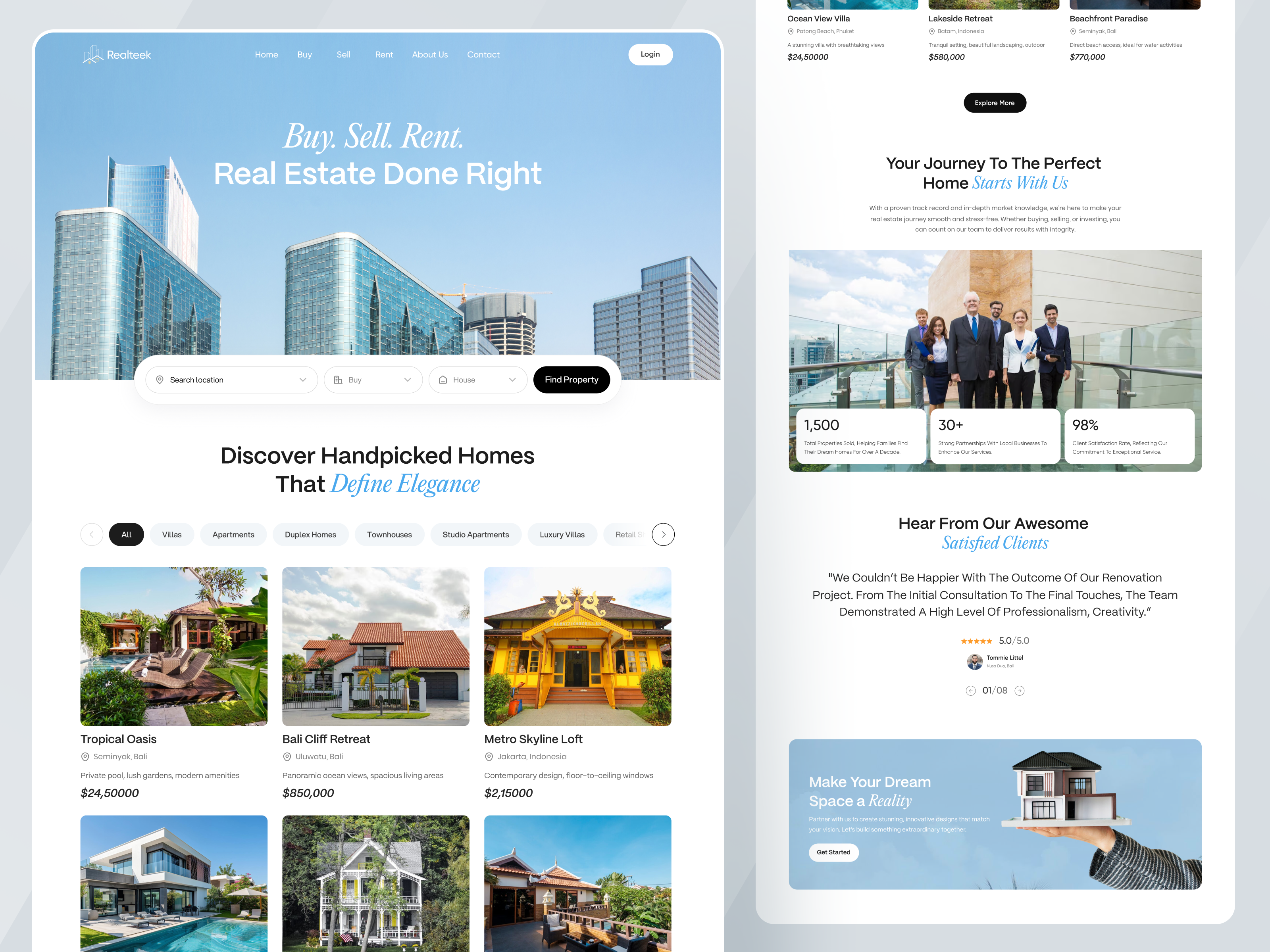 Example of Hotel Booking Or Real Estate Website