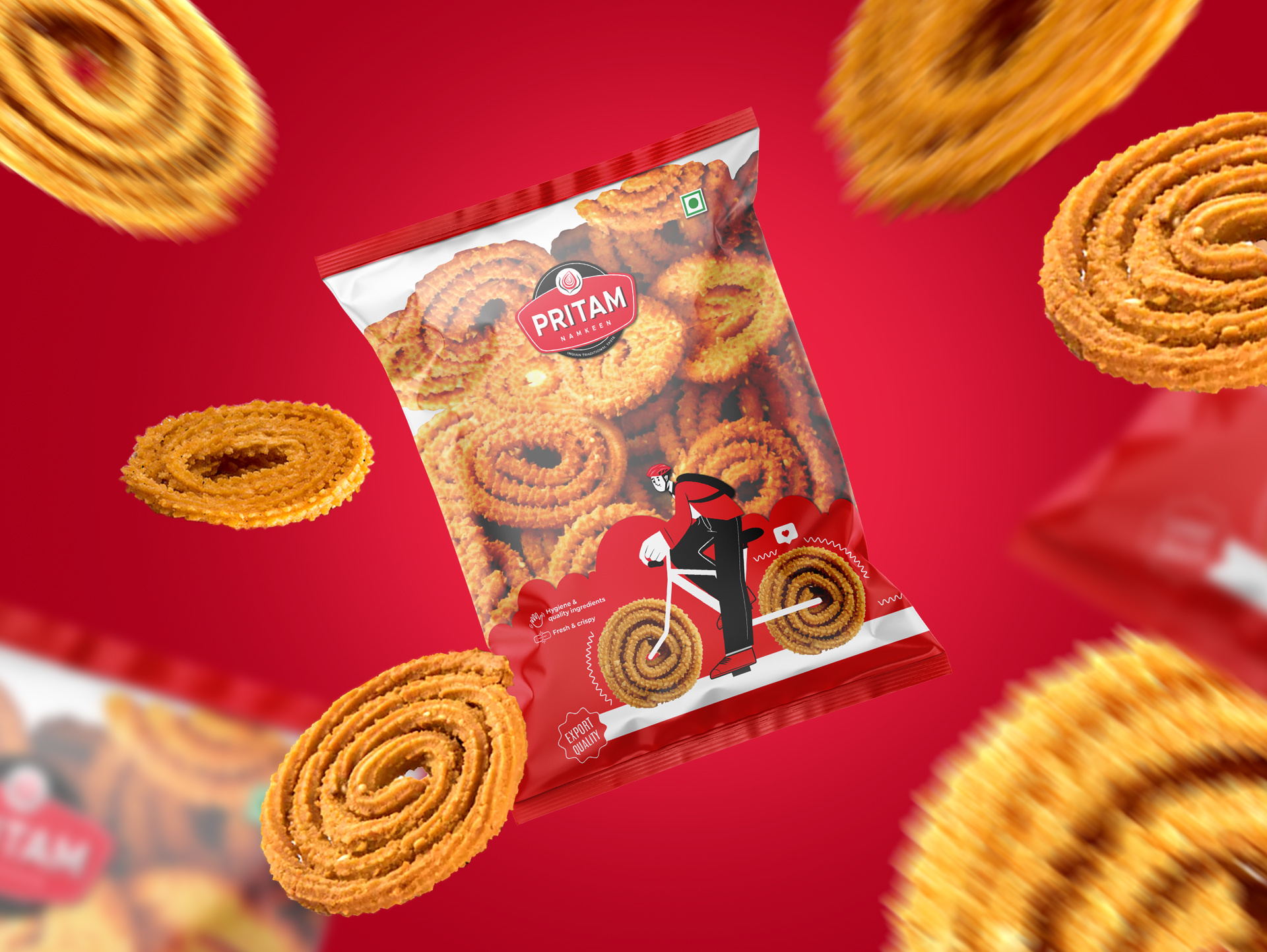 Indian Packaging Brand Chakli 3d branding dairy product design graphic design illustration logo motion graphics ui