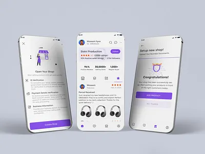 E-commerce Mobile App app ui desing dashboard seller ecommerce app ecommerce shoping home screen mobile app home screen product homepage seller app seller homepage seller profile selling app shop creation shop home shop homepage shop preview ui