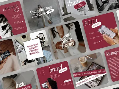 Dark Red Bold Aesthetic Canva Templates app branding design graphic design illustration logo typography ui ux vector