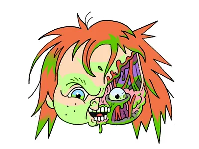 Hi, I'm Chucky... Wanna play? cartooning character design childs play chucky drawing fanart