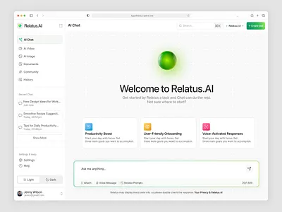 Smart Chat Dashboard UI Design ai assistant design ai chat interface ai dashboard ai platform chat interface chatbot ui clean ui conversational ui dark mode ui minimal dashboard modern saas ui product design saas dashboard smart chat ux ux design