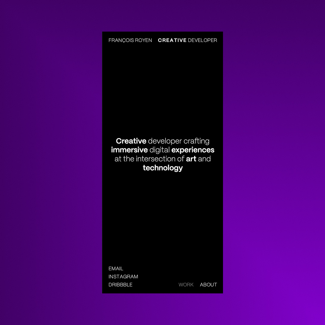 Portfolio - 2025 Edition animation clean graphic design minimalist portfolio typography ui ux visual identity webgl