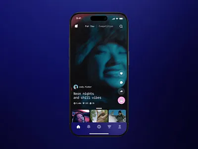 Boom - Social Media Platform animation bottom sheet design feed for you mobile mobile app motion motion graphics onboarding scroll social media strv strvcom thumbnails ui ux videos