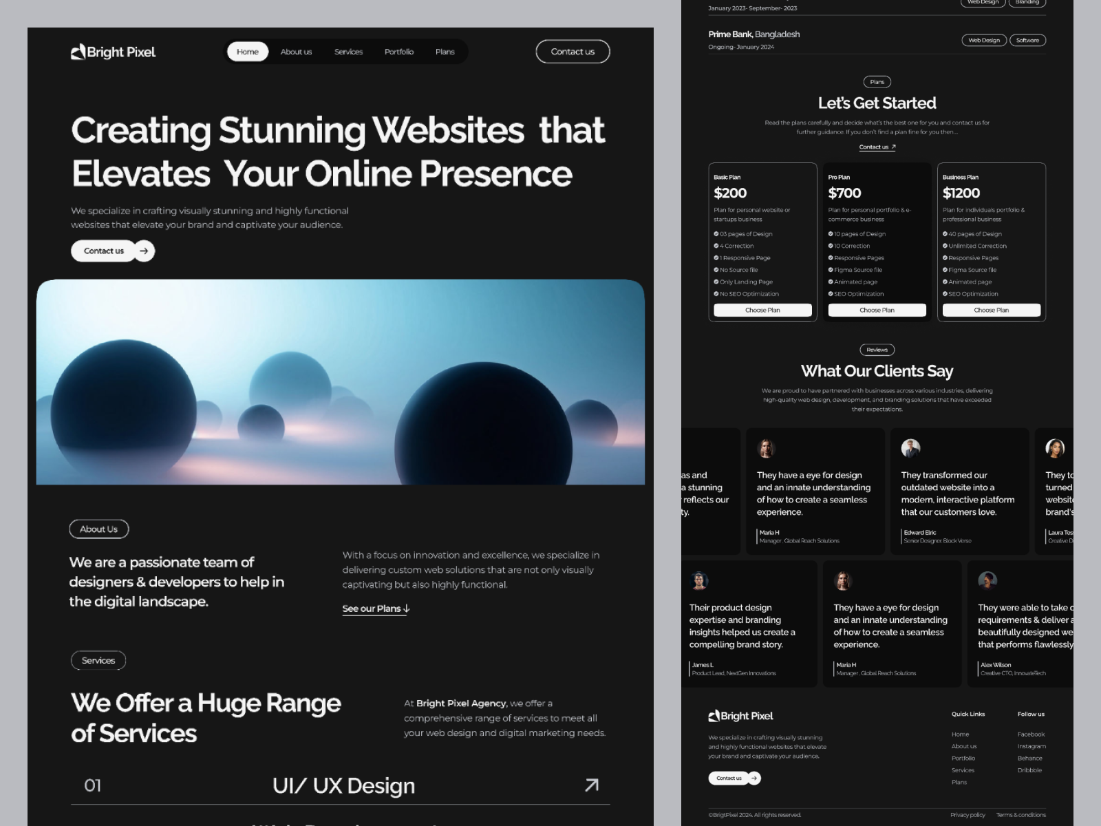 Modern Web Agency Landing Page agency landing page branding concept design design figma landing page ui ui design web design website design