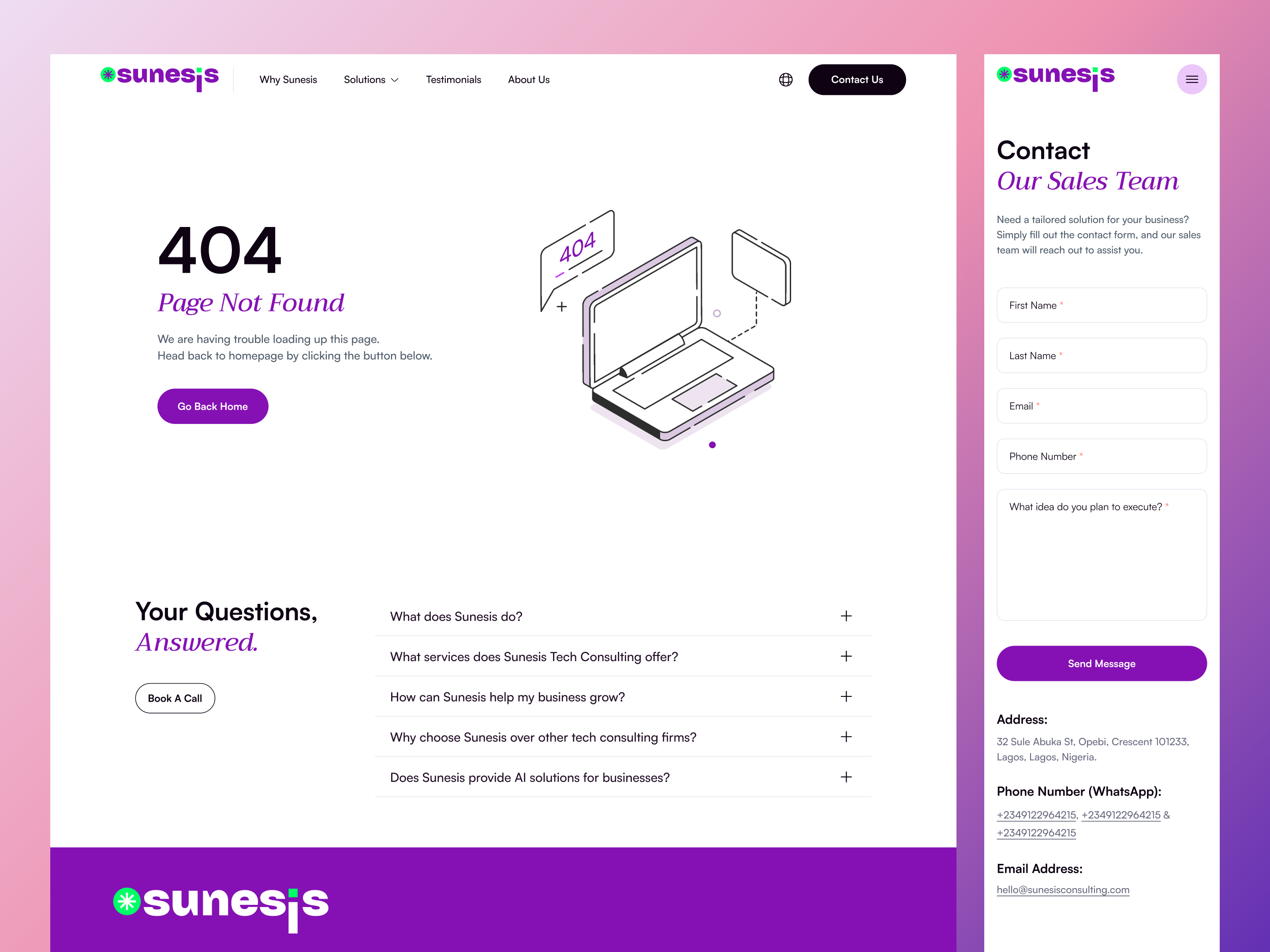 Example of Single Landing Page Design